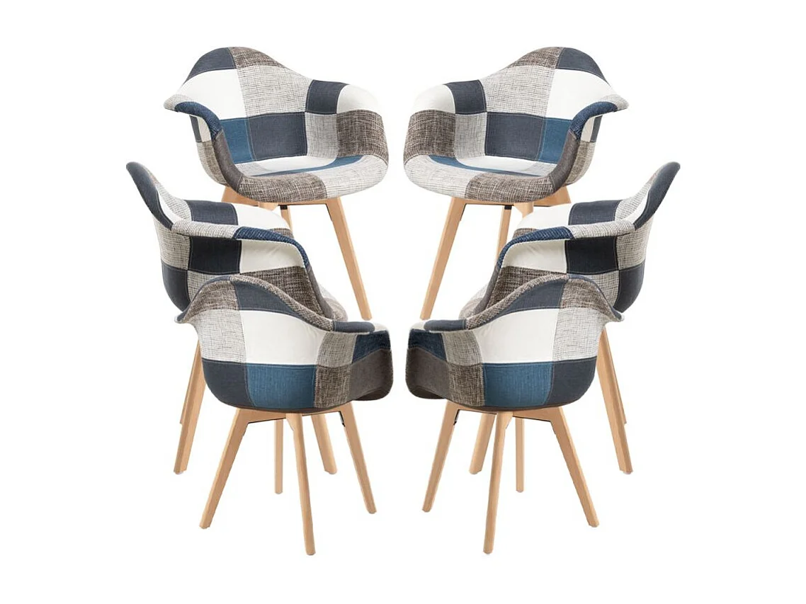 Packs Sillas Comedor - Pack 6 Sillas Belu Patchwork - Azul