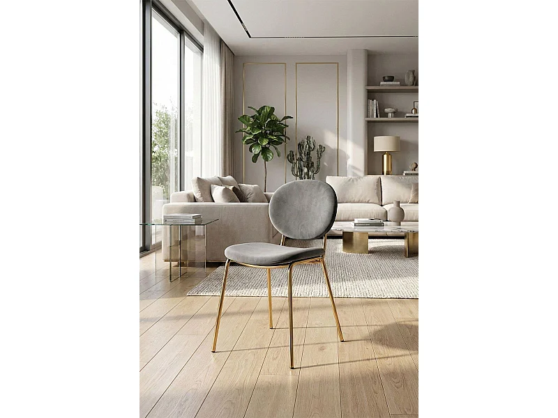 Sillas Comedor - Silla Lenor Golden Terciopelo - Gris