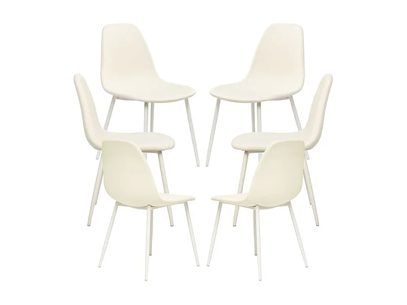 Packs Sillas Comedor - Pack 6 Sillas White Teok Tela - Blanco
