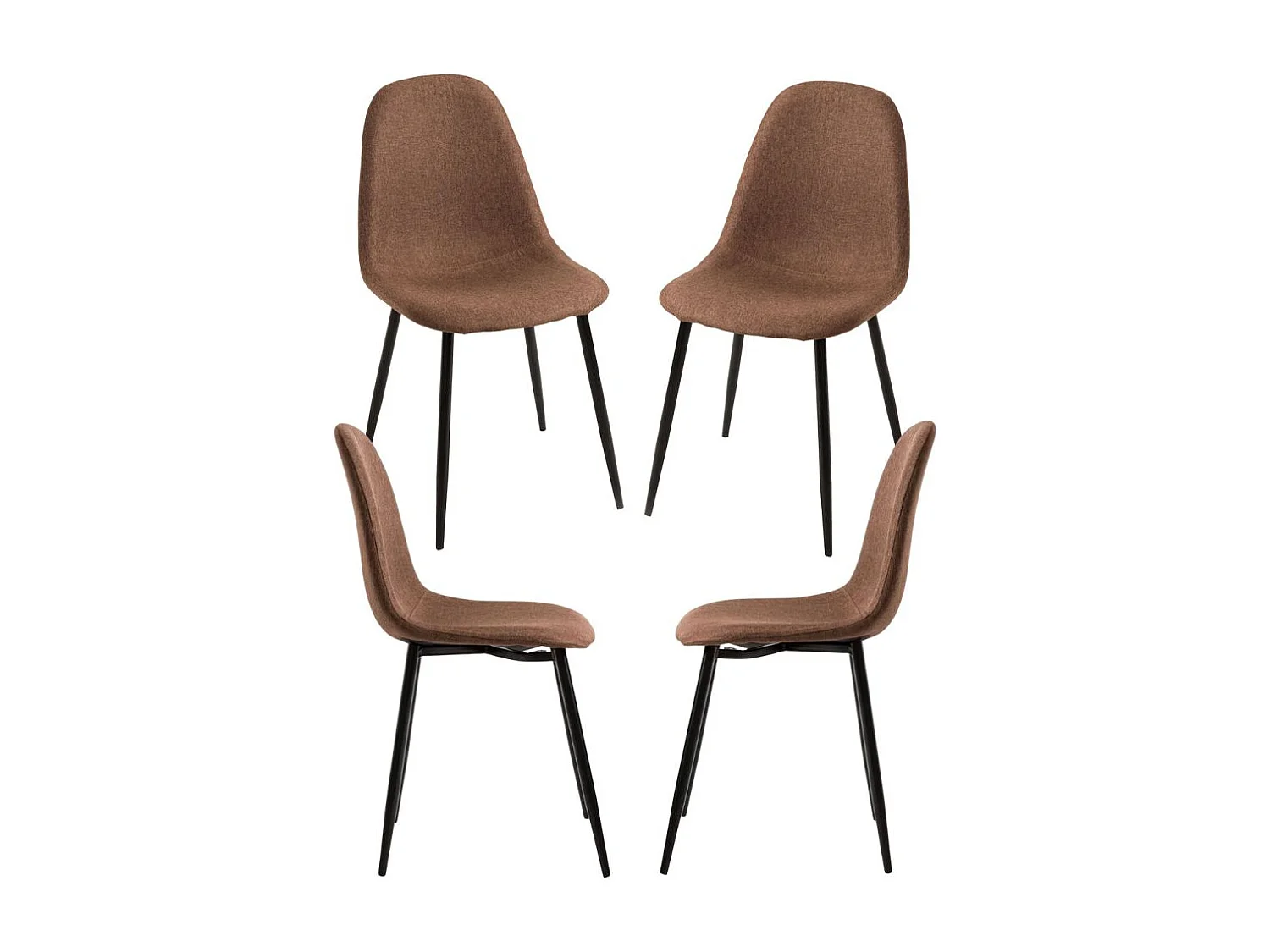 Packs Sillas Comedor - Pack 4 Sillas Black Teok Tela - Marrón