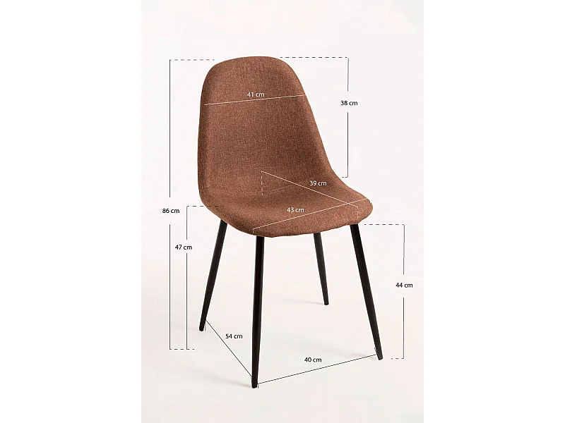 Packs Sillas Comedor - Pack 4 Sillas Black Teok Tela - Marrón