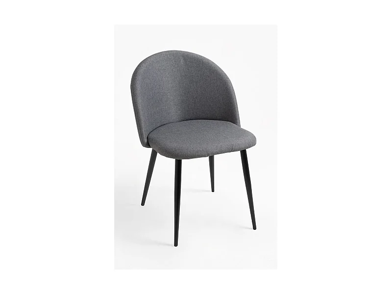 Sillas Comedor - Silla Black Vint Tela - Gris oscuro