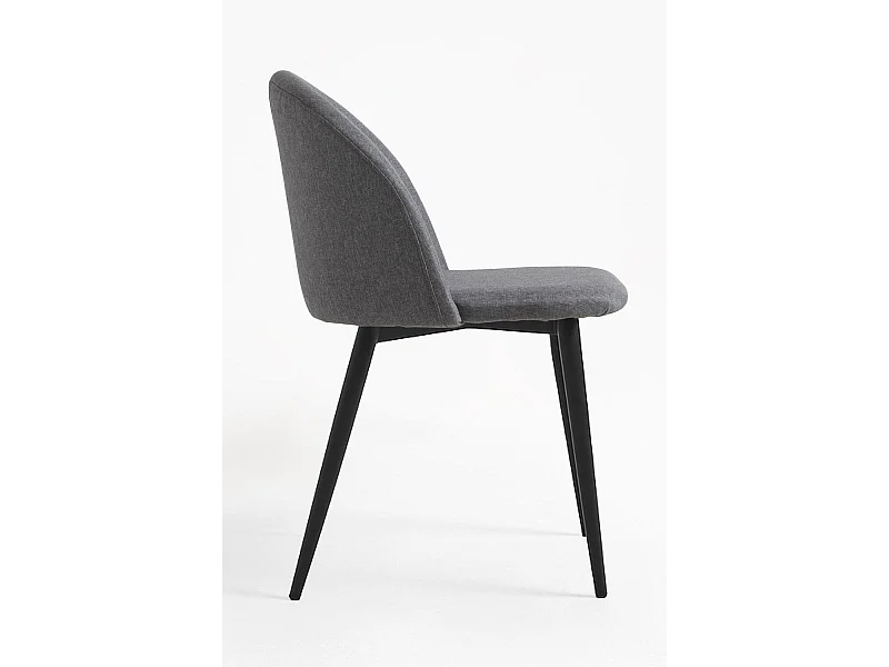 Sillas Comedor - Silla Black Vint Tela - Gris oscuro