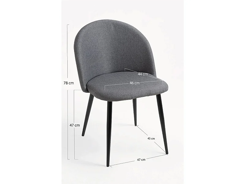 Sillas Comedor - Silla Black Vint Tela - Gris oscuro