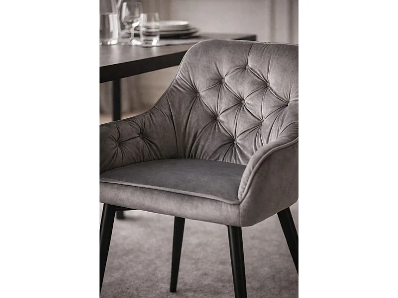 Sillas Comedor - Silla Salle Terciopelo - Gris oscuro