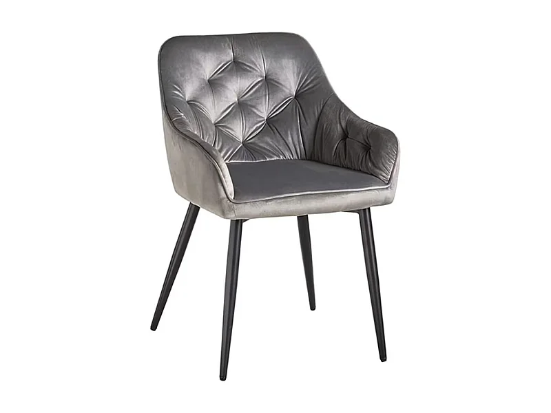 Sillas Comedor - Silla Salle Terciopelo - Gris oscuro