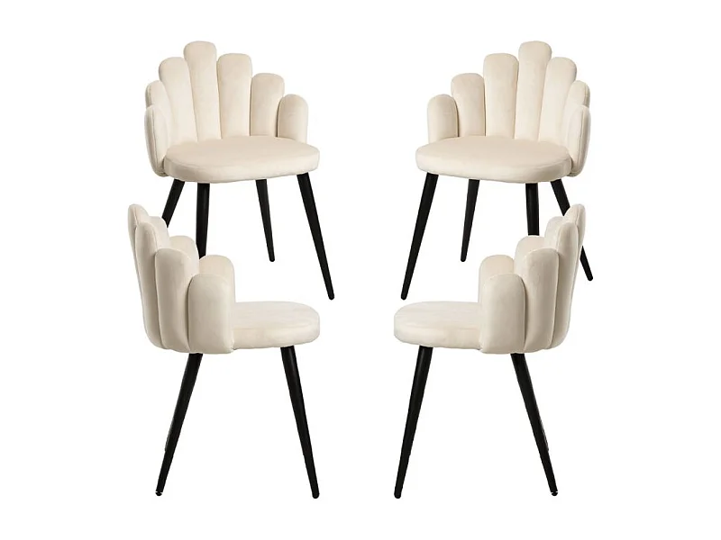 Packs Sillas Comedor - Pack 4 Sillas Hand Patas Negras Terciopelo - Beige