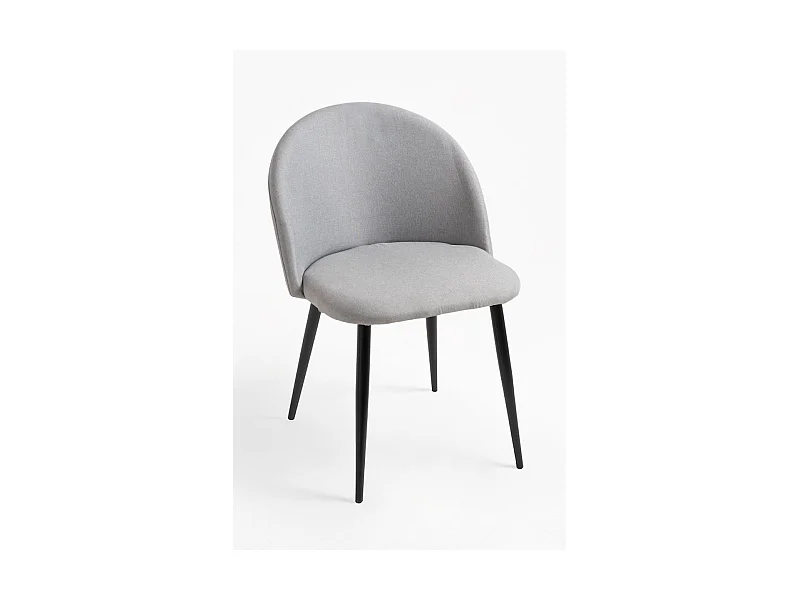 Sillas Comedor - Silla Black Vint Tela - Gris claro