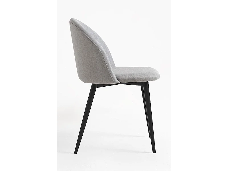 Sillas Comedor - Silla Black Vint Tela - Gris claro