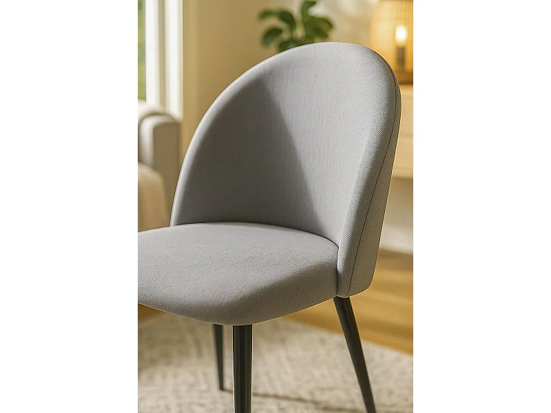 Sillas Comedor - Silla Black Vint Tela - Gris claro