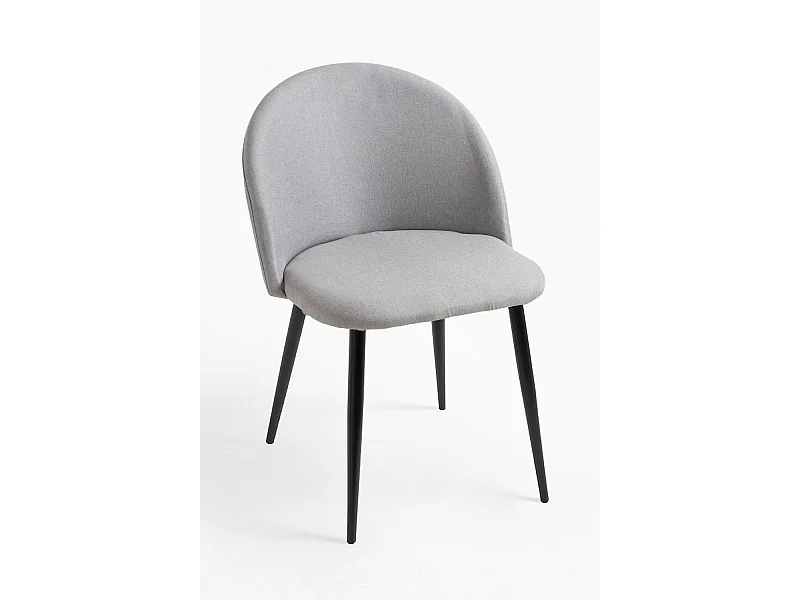 Sillas Comedor - Silla Black Vint Tela - Gris claro