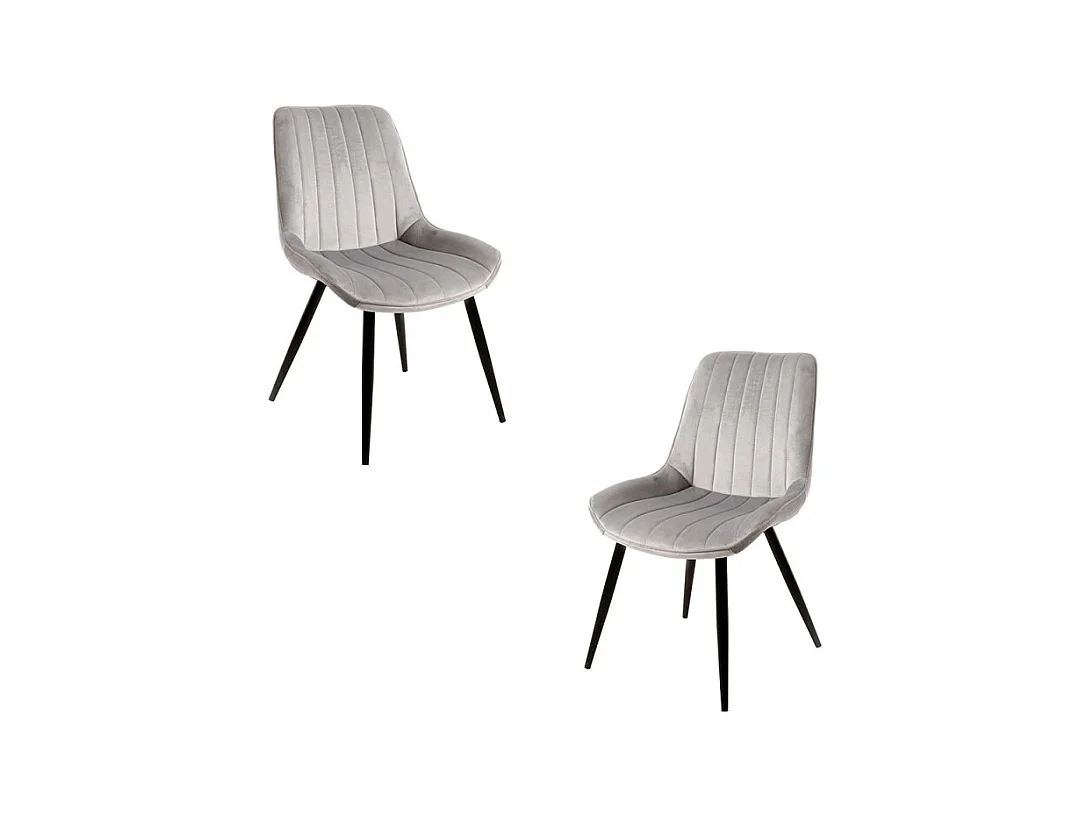 Packs Sillas Comedor - Pack 2 Sillas Lene Terciopelo - Gris claro