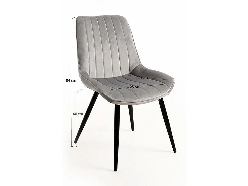 Packs Sillas Comedor - Pack 2 Sillas Lene Terciopelo - Gris claro