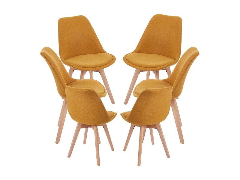 Packs Sillas Comedor - Pack 6 Sillas Synk Tela - Mostaza