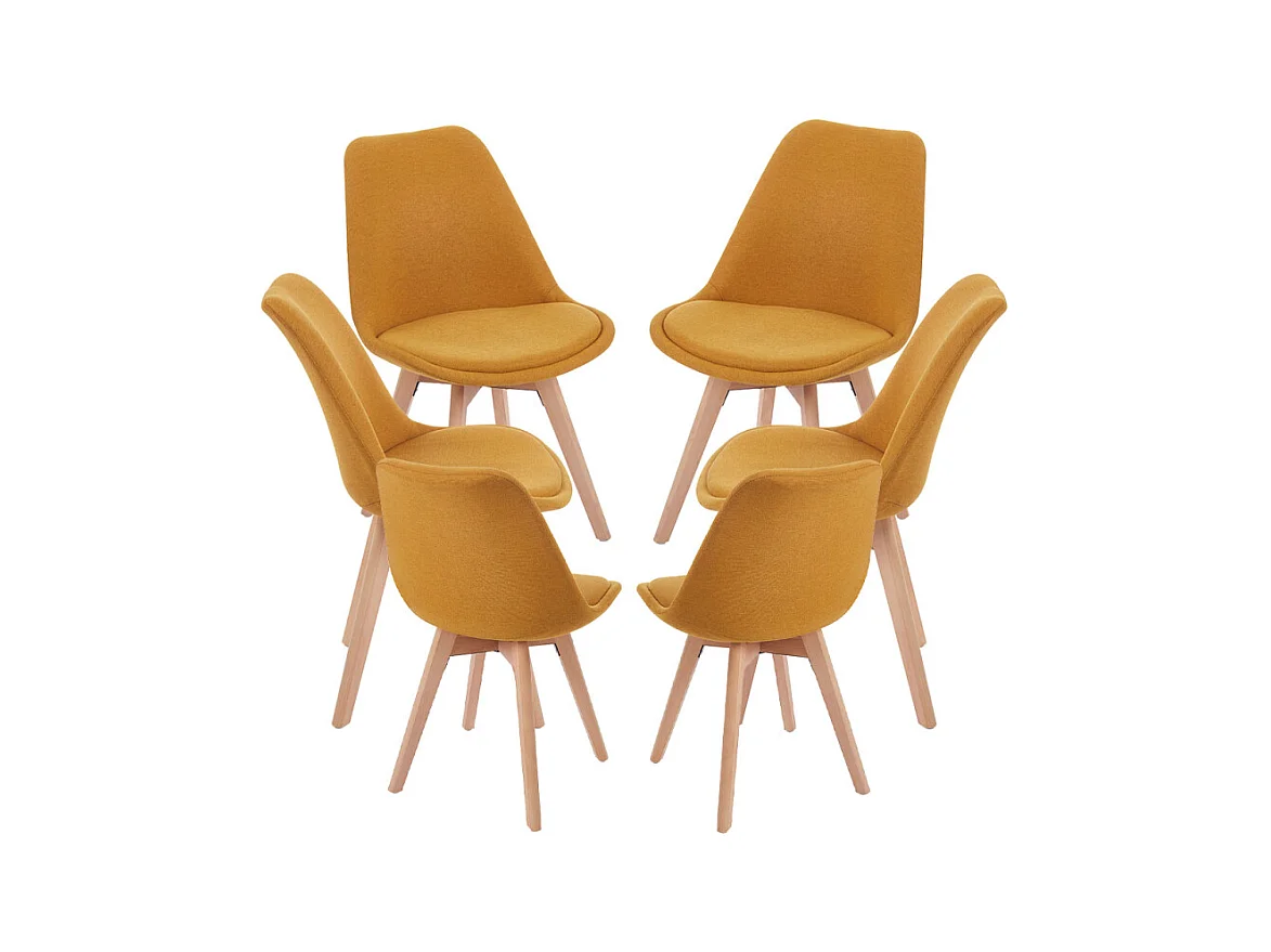 Packs Sillas Comedor - Pack 6 Sillas Synk Tela - Mostaza