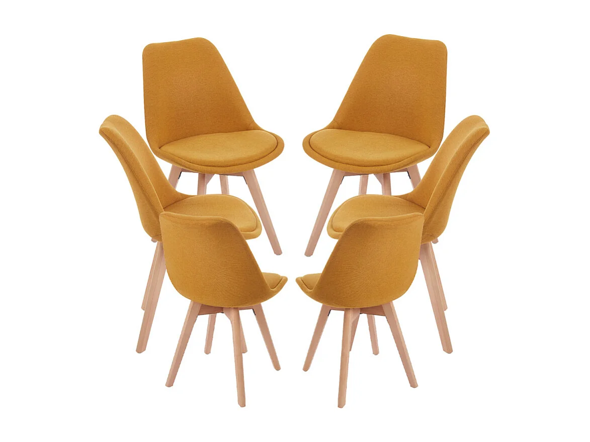 Packs Sillas Comedor - Pack 6 Sillas Synk Tela - Mostaza