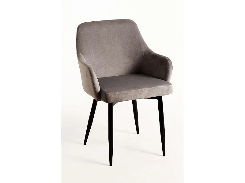 Sillas Comedor - Silla Puan Terciopelo - Gris oscuro
