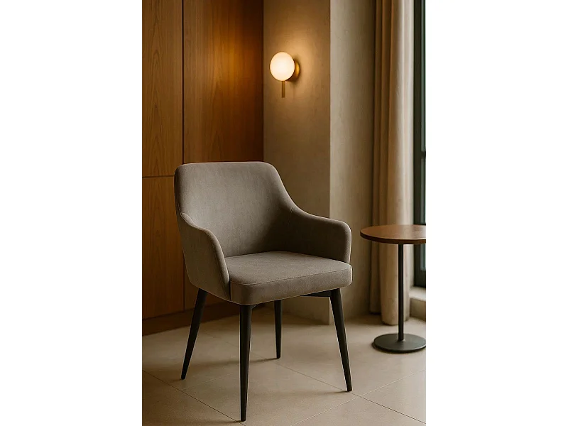 Sillas Comedor - Silla Puan Terciopelo - Gris oscuro