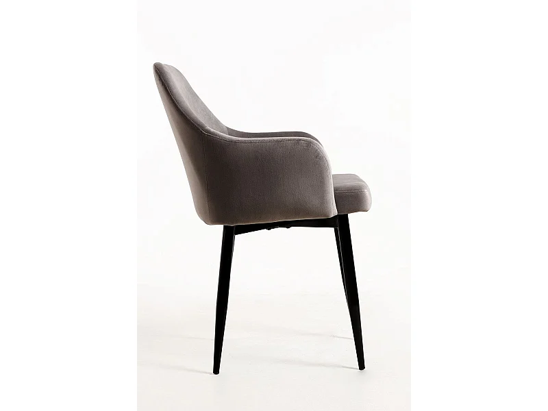 Sillas Comedor - Silla Puan Terciopelo - Gris oscuro