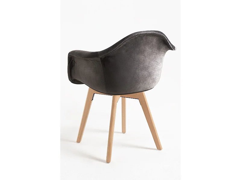 Packs Sillas Comedor - Pack 4 Sillas Belu Terciopelo - Gris oscuro