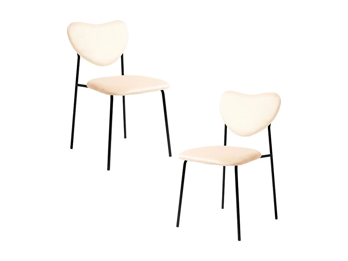 Packs Sillas Comedor - Pack 2 Sillas Cora Black Terciopelo - Beige