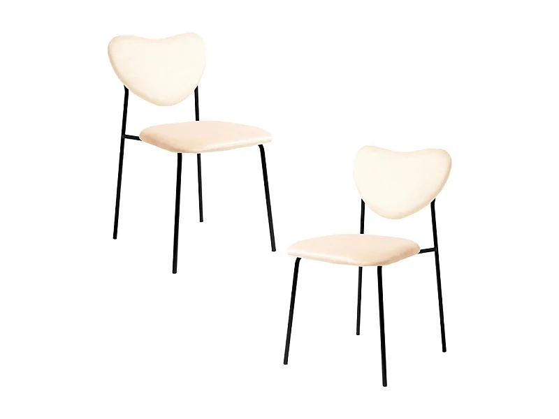 Packs Sillas Comedor - Pack 2 Sillas Cora Black Terciopelo - Beige