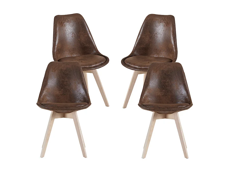 Packs Sillas Comedor - Pack 4 Sillas Synk Vintage - Marrón