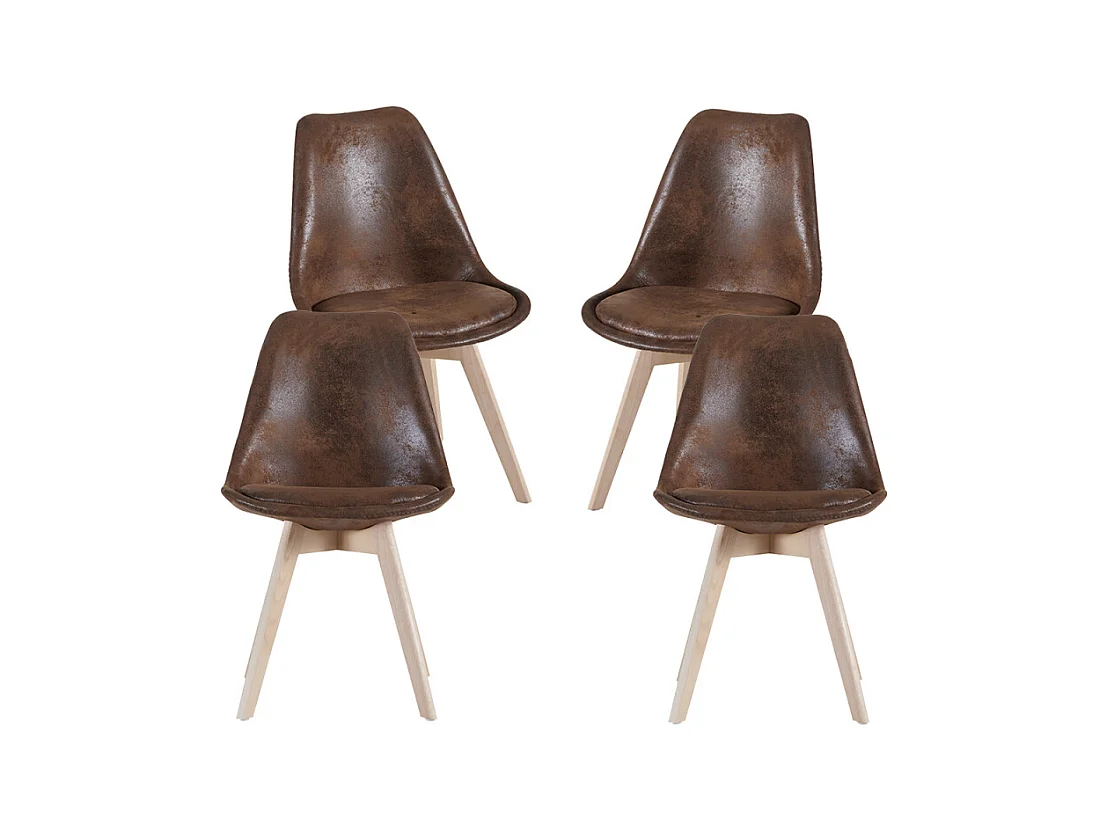 Packs Sillas Comedor - Pack 4 Sillas Synk Vintage - Marrón