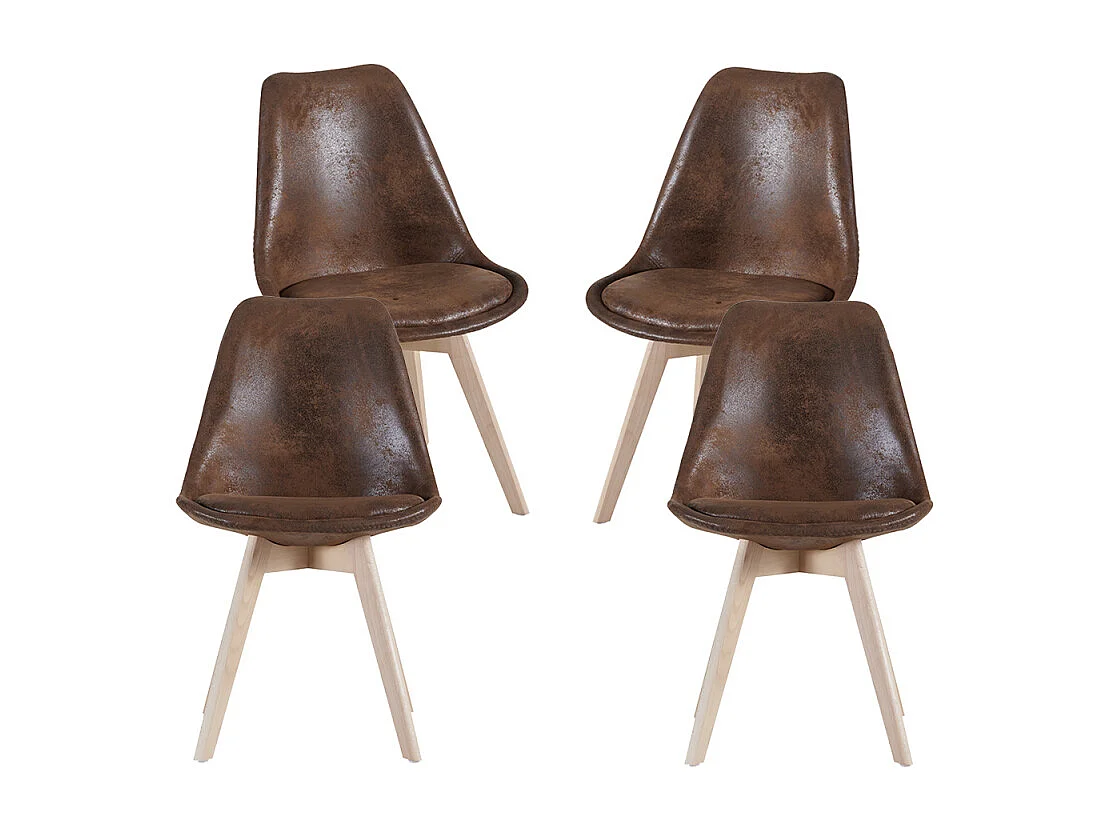 Packs Sillas Comedor - Pack 4 Sillas Synk Vintage - Marrón