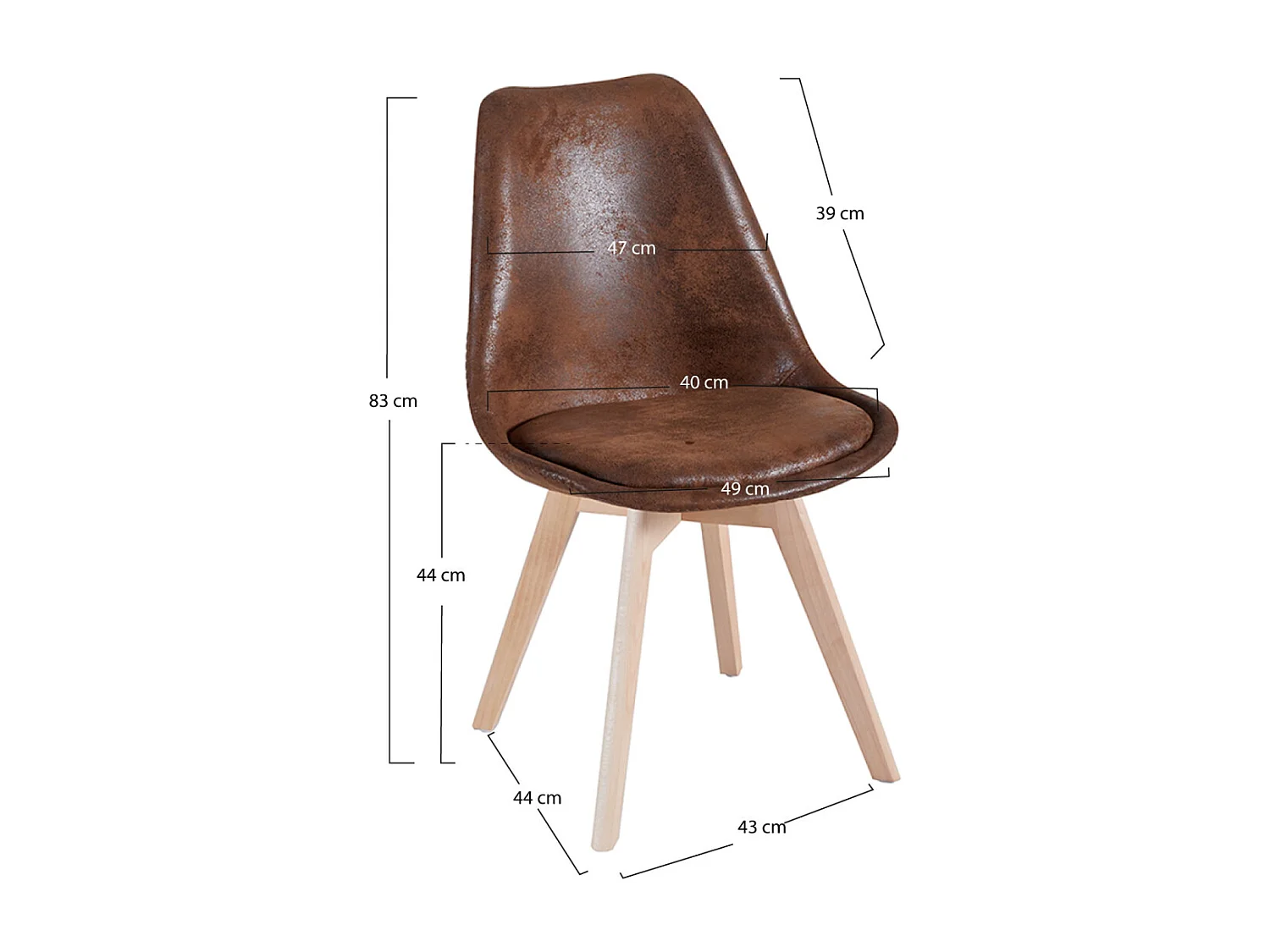 Packs Sillas Comedor - Pack 4 Sillas Synk Vintage - Marrón