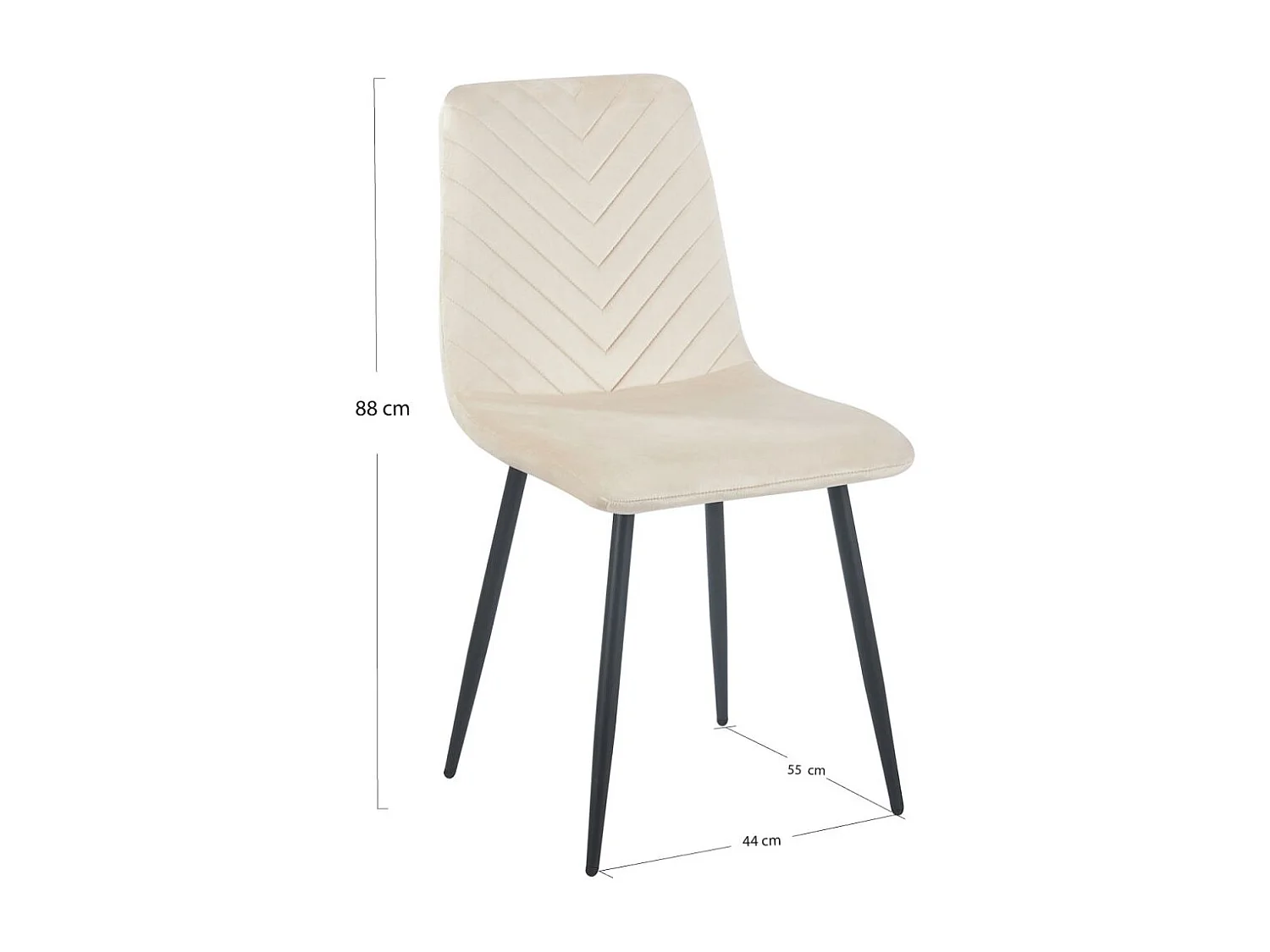 Sillas Comedor - Silla Kisa Black Terciopelo - Beige