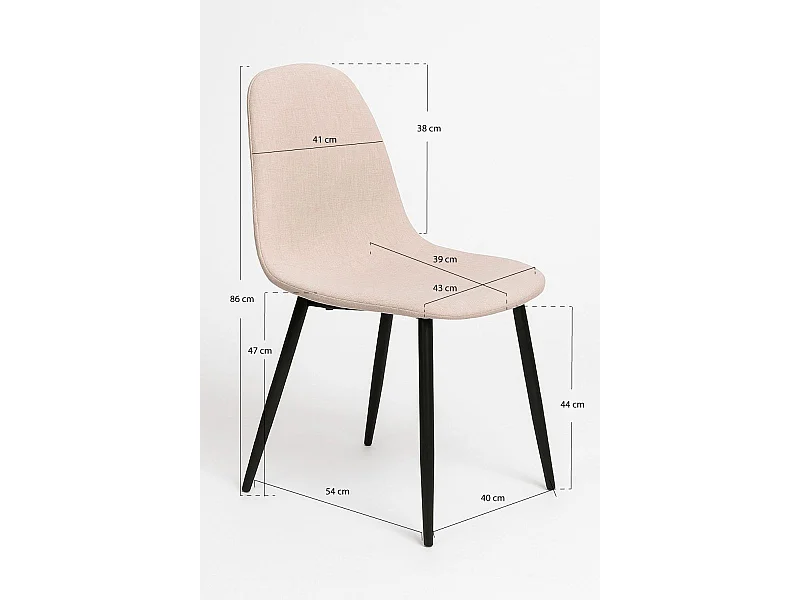 Packs Sillas Comedor - Pack 6 Sillas Black Teok Tela - Beige