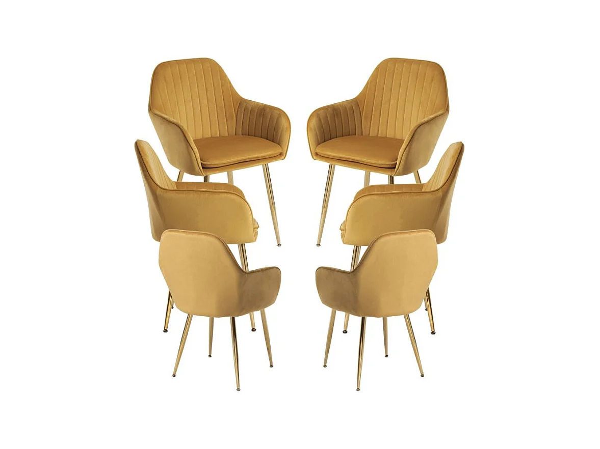 Packs Sillas Comedor - Pack 6 Sillas Chic Golden - Mostaza