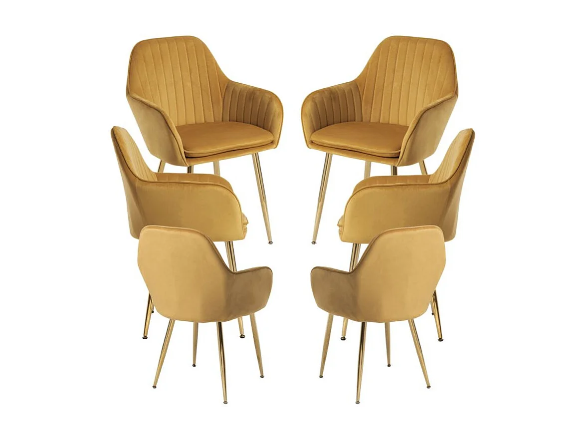Packs Sillas Comedor - Pack 6 Sillas Chic Golden - Mostaza