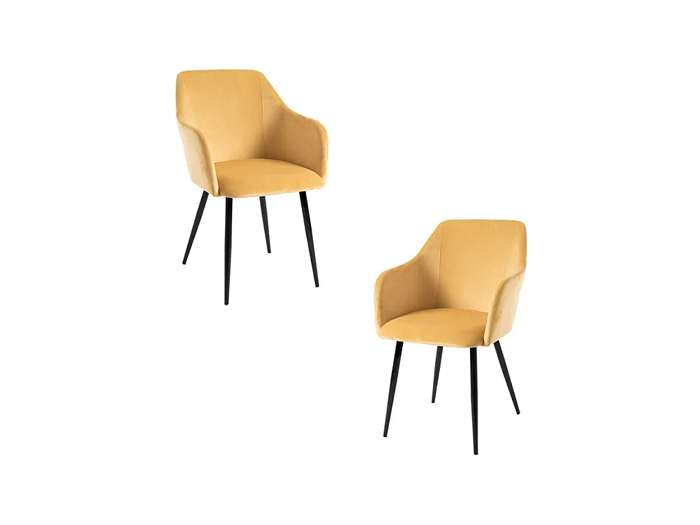 Packs Sillas Comedor - Pack 2 Sillas Puan Terciopelo - Mostaza