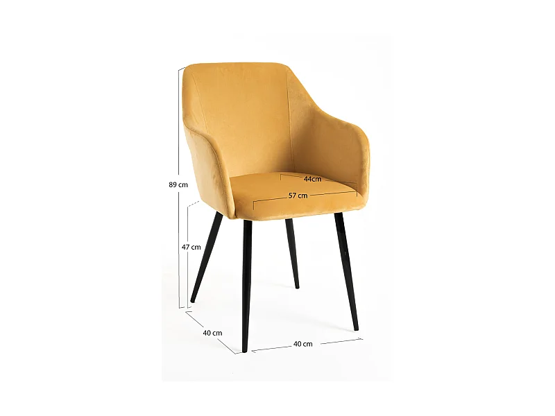 Packs Sillas Comedor - Pack 2 Sillas Puan Terciopelo - Mostaza