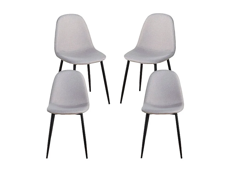Packs Sillas Comedor - Pack 4 Sillas Black Teok Tela - Gris claro