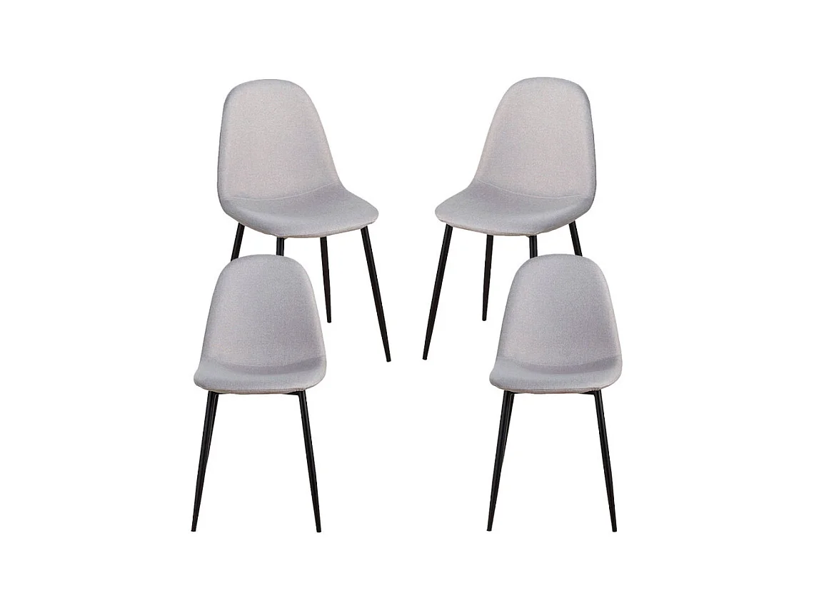 Packs Sillas Comedor - Pack 4 Sillas Black Teok Tela - Gris claro