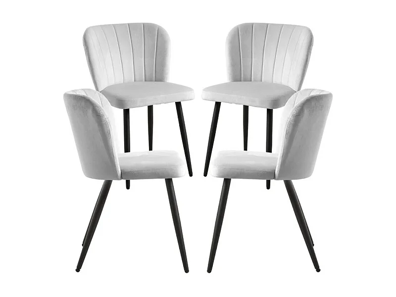 Packs Sillas Comedor - Pack 4 Sillas Luk Terciopelo - Gris claro