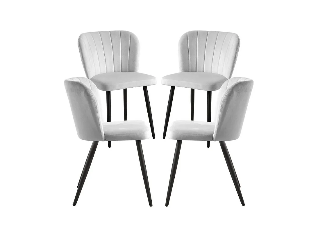 Packs Sillas Comedor - Pack 4 Sillas Luk Terciopelo - Gris claro