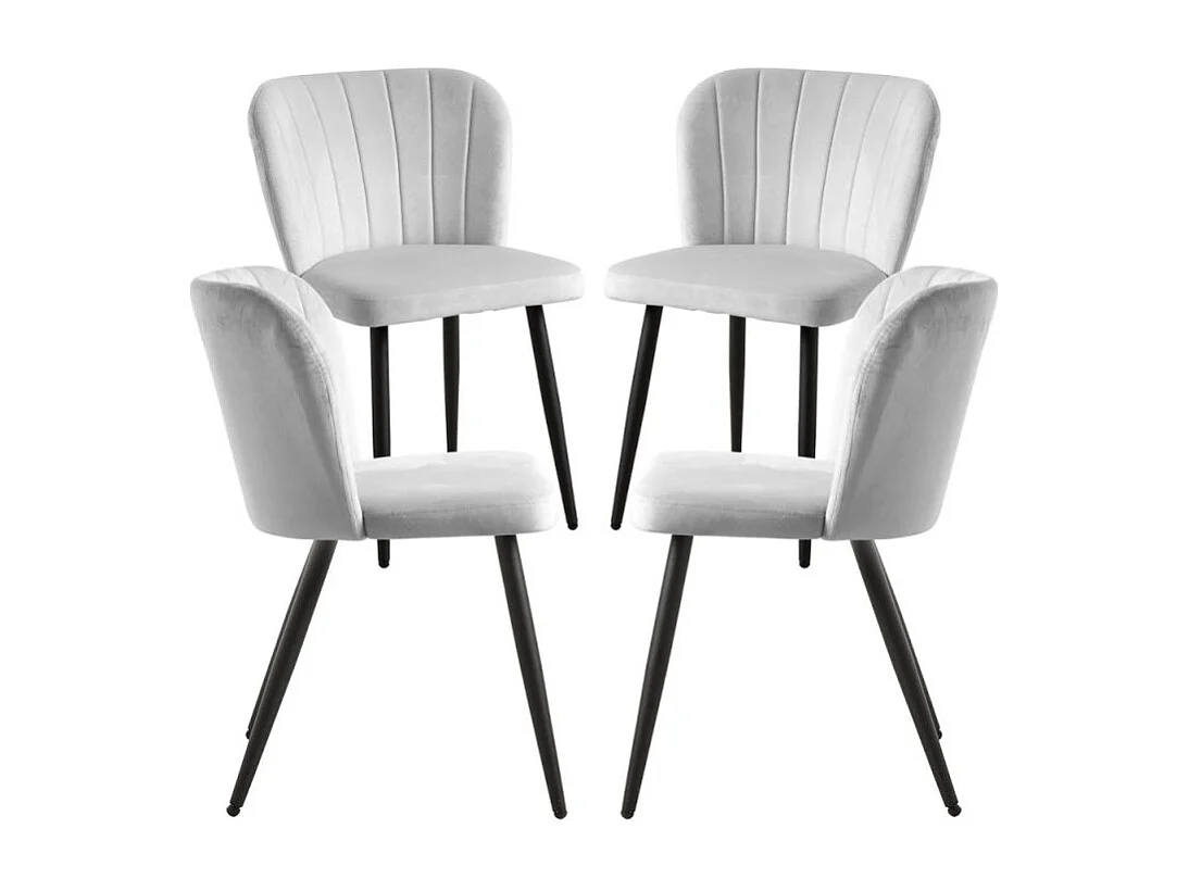Packs Sillas Comedor - Pack 4 Sillas Luk Terciopelo - Gris claro