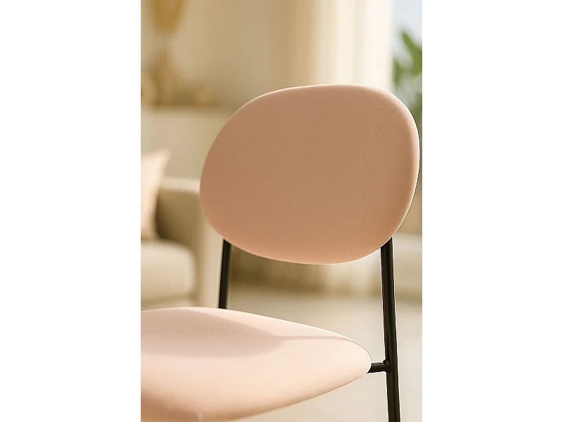 Sillas Comedor - Silla Mida Black Terciopelo - Rosa