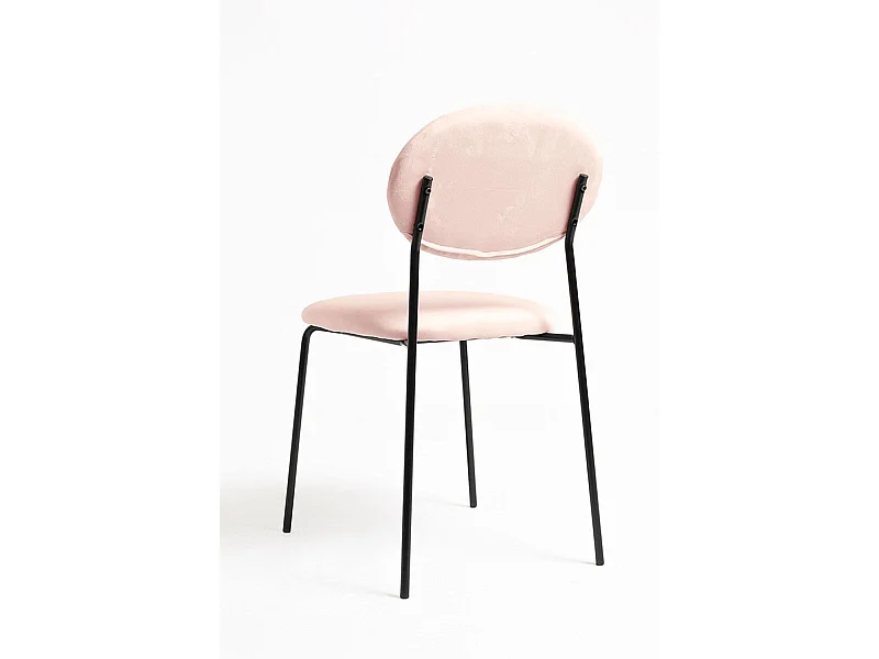 Sillas Comedor - Silla Mida Black Terciopelo - Rosa