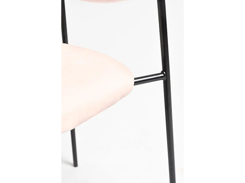 Sillas Comedor - Silla Mida Black Terciopelo - Rosa