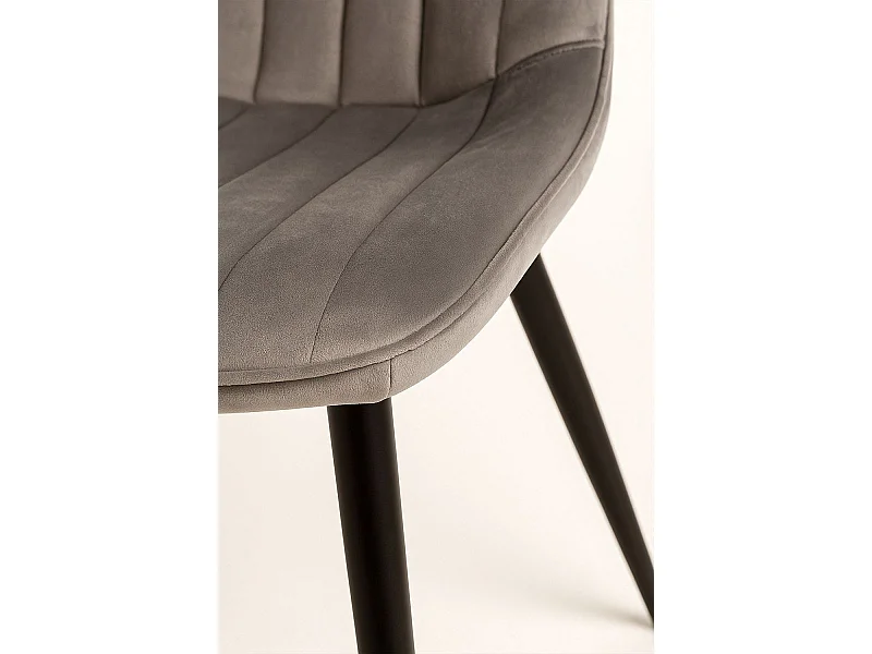 Sillas Comedor - Silla Lene Terciopelo - Gris claro