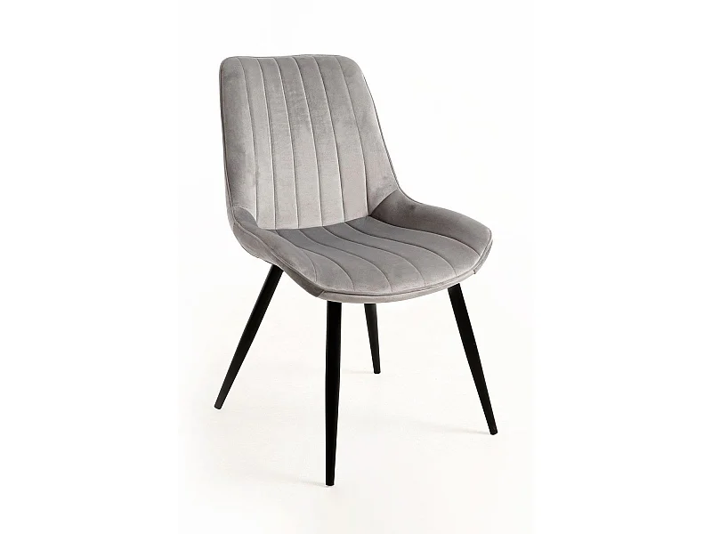 Sillas Comedor - Silla Lene Terciopelo - Gris claro
