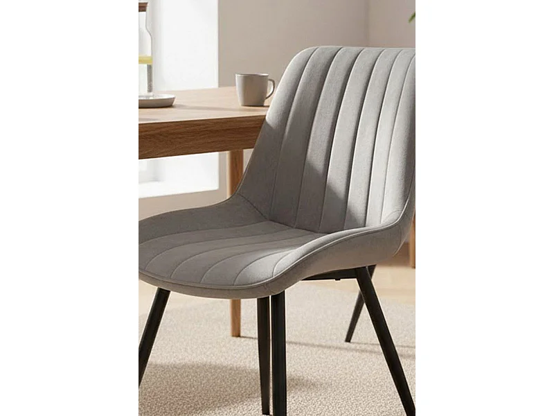 Sillas Comedor - Silla Lene Terciopelo - Gris claro