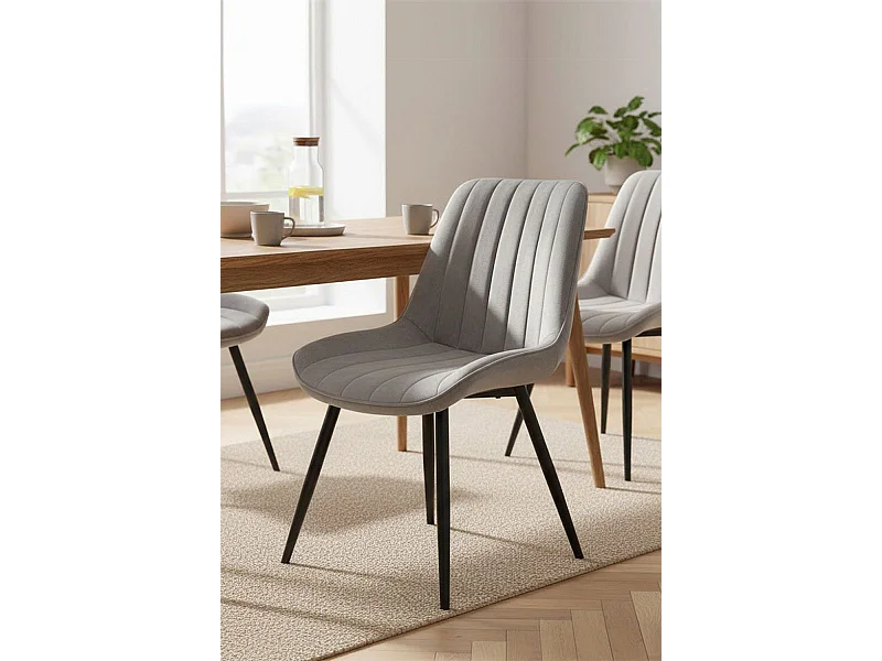 Sillas Comedor - Silla Lene Terciopelo - Gris claro