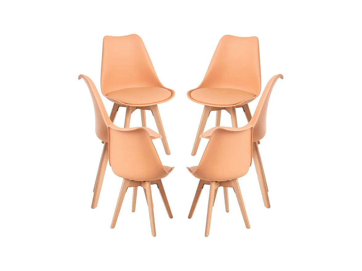 Packs Sillas Comedor - Pack 6 Sillas Synk Basic - Naranja claro