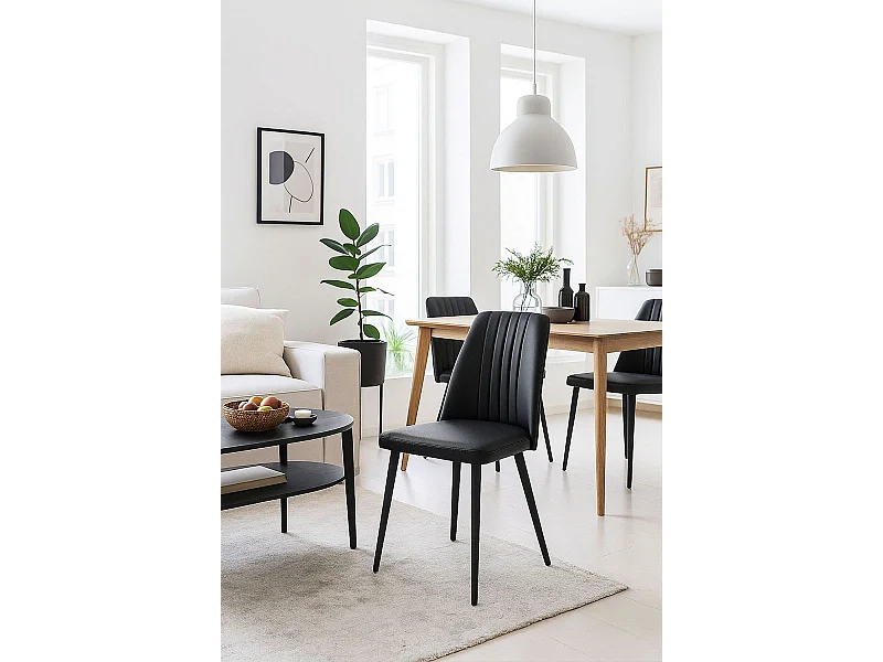 Sillas Comedor - Silla Betros Polipiel - Negro